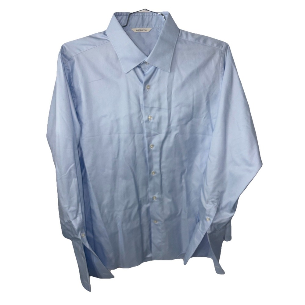 SuitSupply French Cuff‎ Long Sleeve Button Up Dress Shirt Mens XL - Picture 2 of 8
